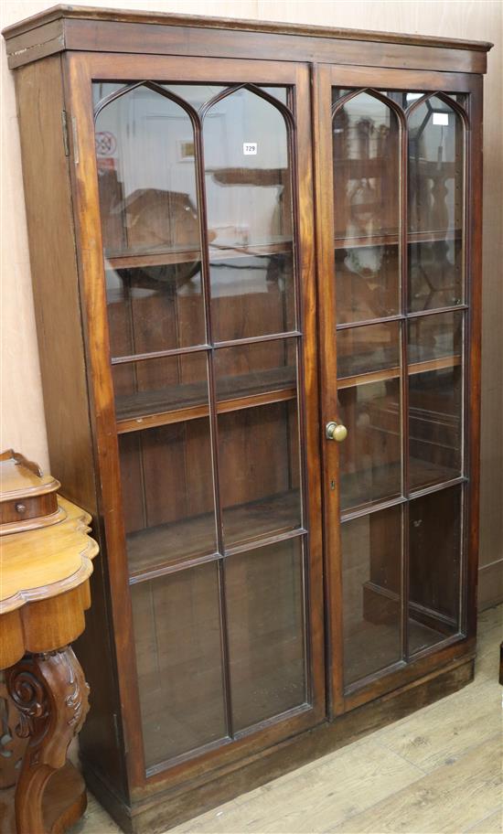 A Victorian mahogany glazed bookcase W.112cm
